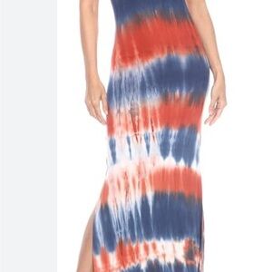 White mark Tie-Dye long summer dress